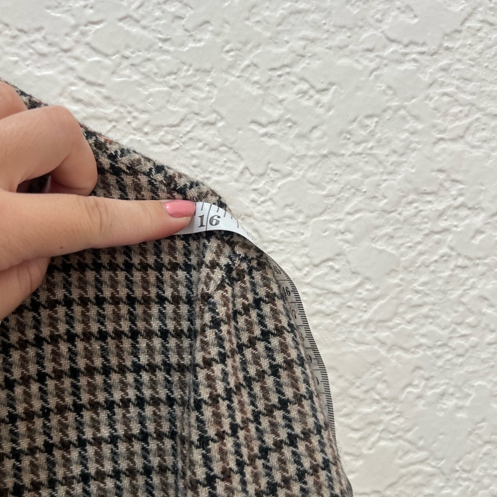 Zara Houndstooth Black, Cream, and Brown Coat - Picture 6 of 6